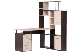 Стол компьютерный правый КС-15, венге / дуб молочный правый