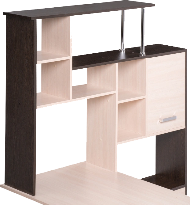 Стол компьютерный правый КС-15, венге / дуб молочный правый