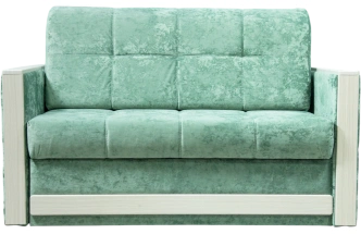 Диван прямой малый Адель 2, ткань Лаки 21, Рамух белый