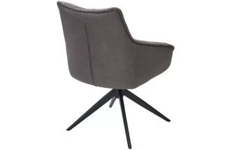 Стул Fabian, поворотный, Mona-464 cерый, PU/ Steam-132 серый, ткань, черный каркас