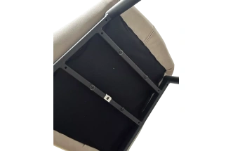 Стул Volcano, мягкий, белый Wales-101 ткань, светло-бежевый Maison 09 экокожа, черный каркас