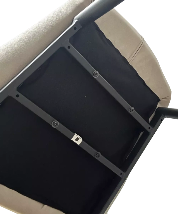 Стул Volcano, мягкий, белый Wales-101 ткань, светло-бежевый Maison 09 экокожа, черный каркас