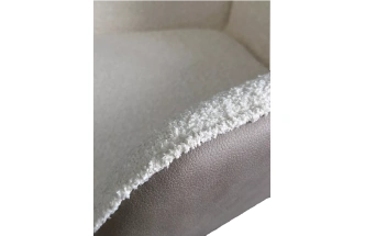 Стул Volcano, мягкий, белый Wales-101 ткань, светло-бежевый Maison 09 экокожа, черный каркас