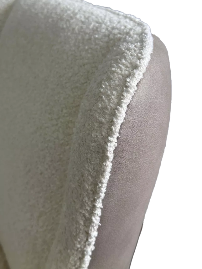 Стул Volcano, мягкий, белый Wales-101 ткань, светло-бежевый Maison 09 экокожа, черный каркас