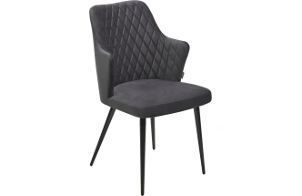 Стул Herman, мягкий, BM-3 темно-срый, велюр, черный каркас