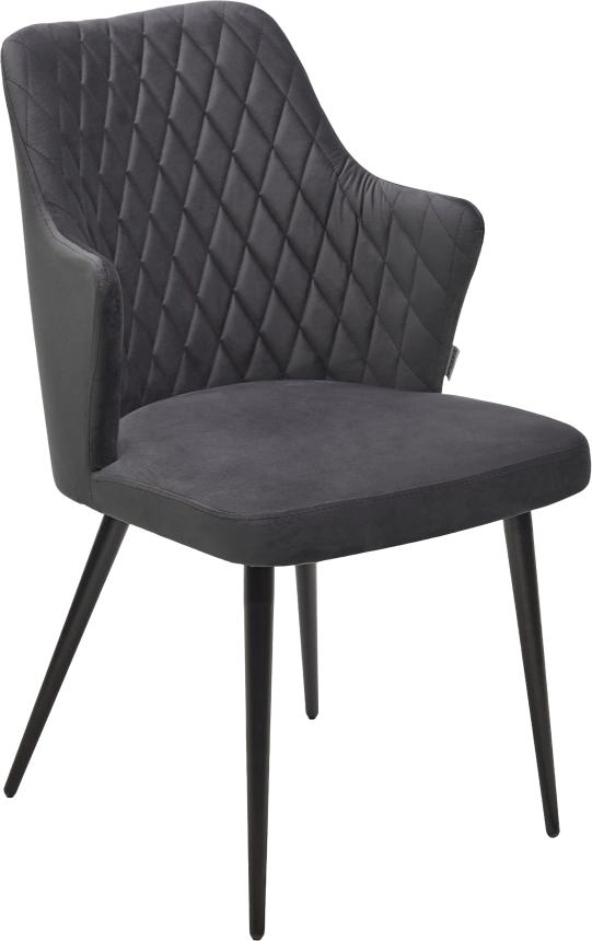 Стул Herman, мягкий, BM-3 темно-срый, велюр, черный каркас