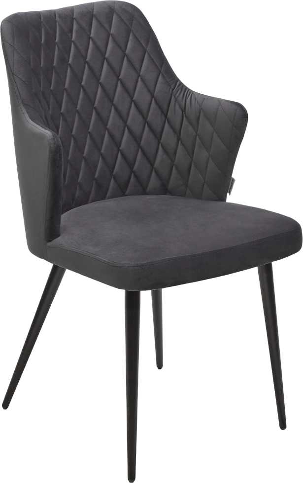 Стул Herman, мягкий, BM-3 темно-срый, велюр, черный каркас