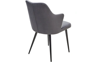 Стул Herman, мягкий, BM-3 темно-срый, велюр, черный каркас