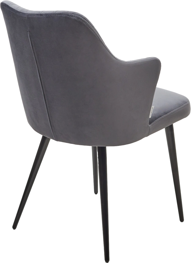 Стул Herman, мягкий, BM-3 темно-срый, велюр, черный каркас