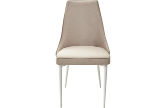 Стул Nepal-P, мягкий, латте #25, велюр, белый каркас