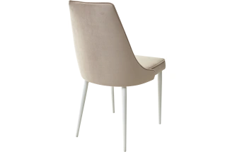 Стул Nepal-P, мягкий, латте #25, велюр, белый каркас