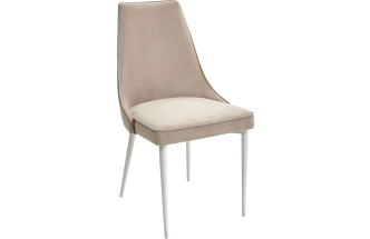 Стул Nepal-P, мягкий, латте #25, велюр, белый каркас