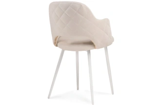 Стул Гутрид , на металлокаркасе, ромбы сзади, бежевый / белый