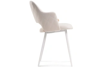 Стул Гутрид , на металлокаркасе, ромбы сзади, бежевый / белый