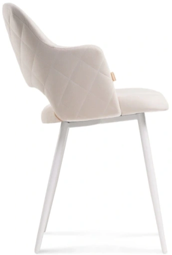 Стул Гутрид , на металлокаркасе, ромбы сзади, бежевый / белый