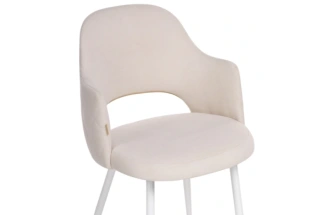 Стул Гутрид , на металлокаркасе, ромбы сзади, бежевый / белый