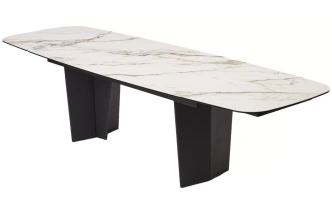 Обеденный раздвижной стол Mikkel 200, TL-188, испанская керамика, черный каркас 