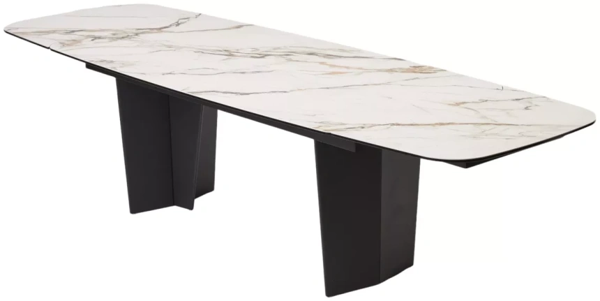 Обеденный раздвижной стол Mikkel 200, TL-188, испанская керамика, черный каркас 