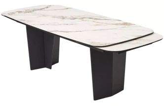 Обеденный раздвижной стол Mikkel 200, TL-188, испанская керамика, черный каркас 