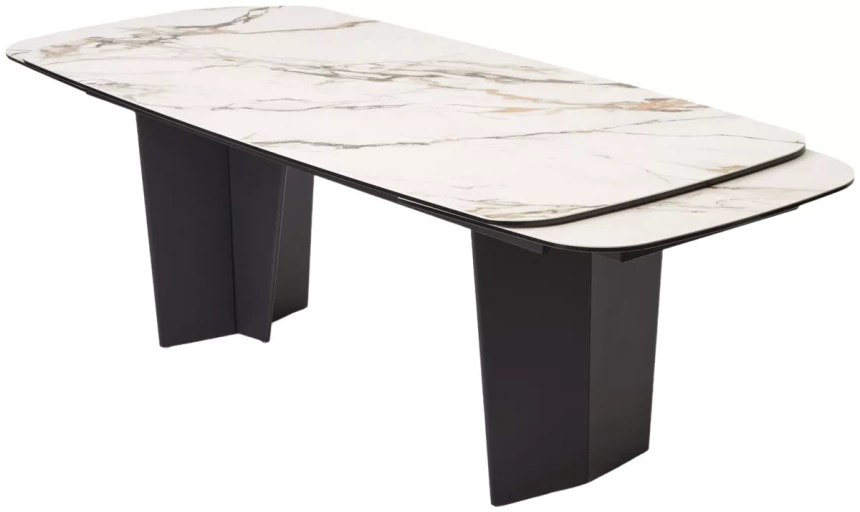 Обеденный раздвижной стол Mikkel 200, TL-188, испанская керамика, черный каркас 