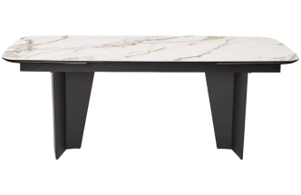 Обеденный раздвижной стол Mikkel 200, TL-188, испанская керамика, черный каркас 