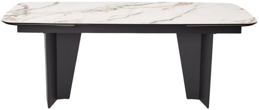 Обеденный раздвижной стол Mikkel 200, TL-188, испанская керамика, черный каркас 