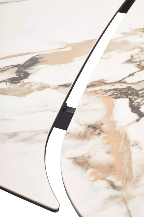 Обеденный раздвижной стол Mikkel 200, TL-188, испанская керамика, черный каркас 